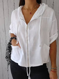 Alice | Classic Short Sleeve Hooded Shirt