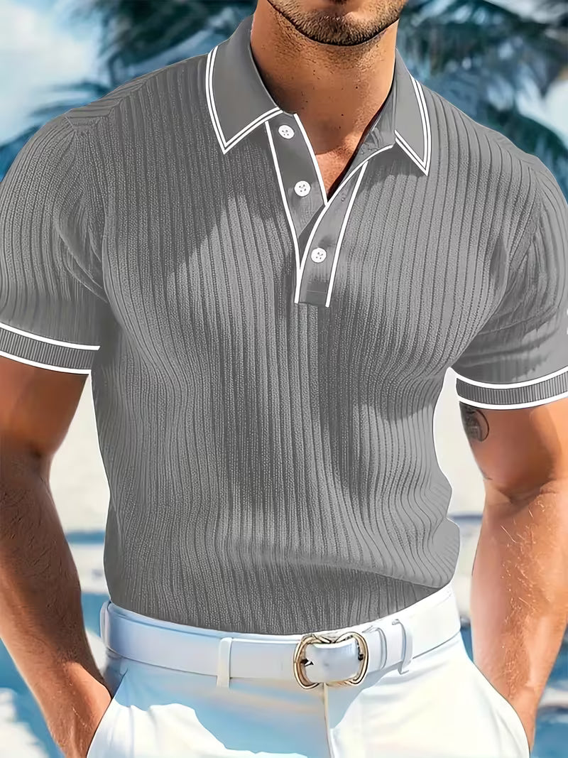Leonard | Color-Blocked Short Sleeve Polo Shirt – Ellison & Marlow