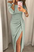 Riley | Sophisticated Flattering Neckline Drape Dress