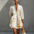 Elodie | Artistic V-Neck Mini Dress