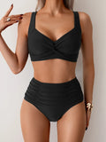 Delyth | Elegant High-Waist Classic Bikini Set