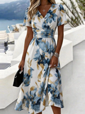 Gwendolyn | Elegant Floral Wrap Midi Dress