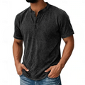 Arion | Textured Henley Short Sleeve T-Shirt
