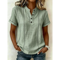 Corinna | Vintage Striped Short-Sleeve Blouse