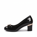 Evelyn | Bow Detail Block Heel Pumps
