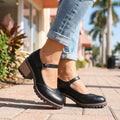 Darcy | Classic T-Strap Close Toe Heels